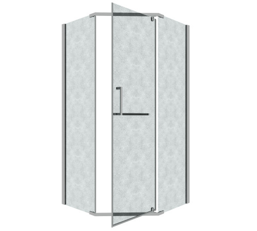 Душевое ограждение Grossman Pragma 302.K33.03.1010.10.02 (100х100х195) трапеция,распашная,хром,стекло шиншилла