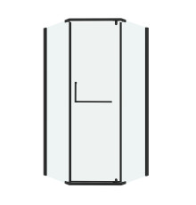 Душевое ограждение Grossman Pragma 302.K33.03.9090.21.00 (90х90х195) трапеция,распашная,черный матовый,стекло прозрачное