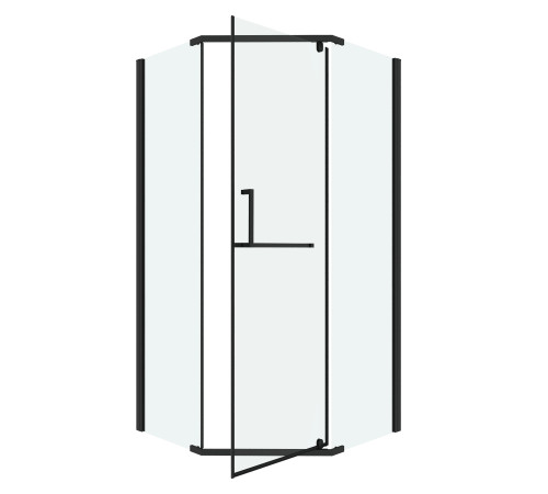 Душевое ограждение Grossman Pragma 302.K33.03.1010.21.00 (100х100х195) трапеция,распашная,черный матовый,стекло прозрачное