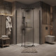 Душевое ограждение Grossman Pragma 302.K33.03.1010.21.02 (100х100х195) трапеция,распашная,черный матовый,стекло шиншилла