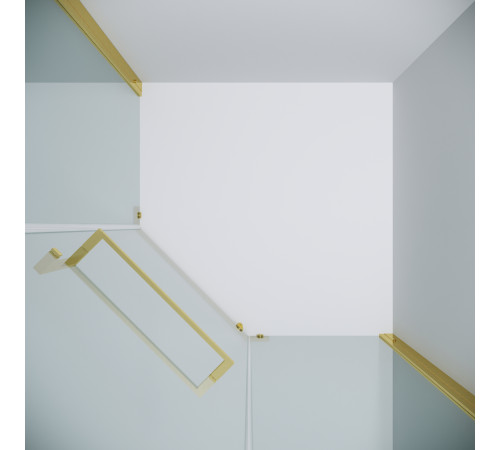 Душевое ограждение Grossman Pragma 302.K33.03.1010.32.00 (100х100х195) трапеция,распашная,золото сатин,стекло прозрачное