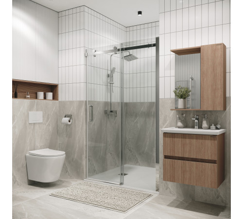 Дверь в нишу Grossman Classic 100.K33.04.100.10.00 (100х195) хром,стекло прозрачное,раздвижная