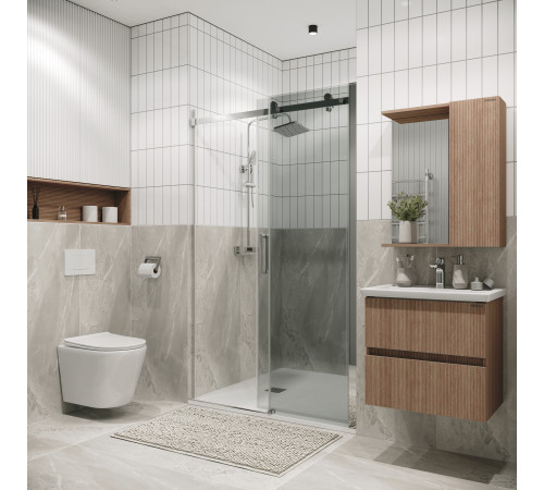 Дверь в нишу Grossman Classic 100.K33.04.100.10.00 (100х195) хром,стекло прозрачное,раздвижная