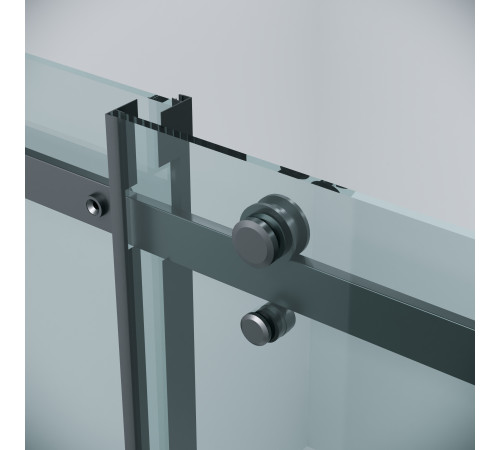 Дверь в нишу Grossman Classic 100.K33.04.120.21.00 (120х195) черный матовый,стекло прозрачное,раздвижная