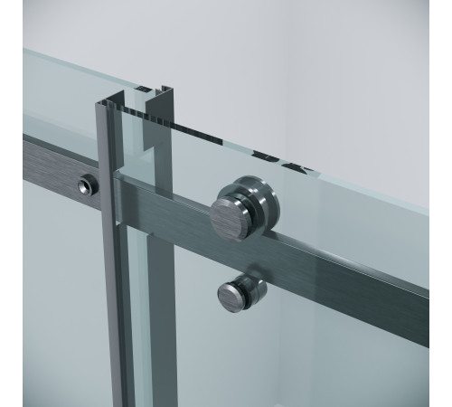 Дверь в нишу Grossman Classic 100.K33.04.110.42.00 (110х195) графит сатин,стекло прозрачное,раздвижная