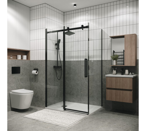 Боковая стенка Grossman Classic 200.K33.04.80.21.00 (80х195) черный матовый,стекло прозрачное