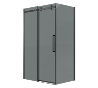 Душевое ограждение Grossman Classic 100.K33.04.100.21.10-200.K33.04.100.21.10 (100х100х195) раздвижная,черный матовый,стекло тонированное