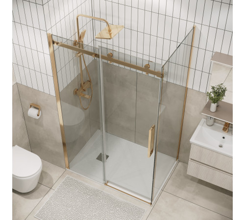 Боковая стенка Grossman Classic 200.K33.04.90.32.00 (90х195) золото сатин,стекло прозрачное