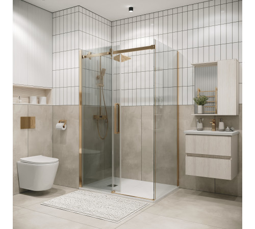 Боковая стенка Grossman Classic 200.K33.04.90.32.00 (90х195) золото сатин,стекло прозрачное