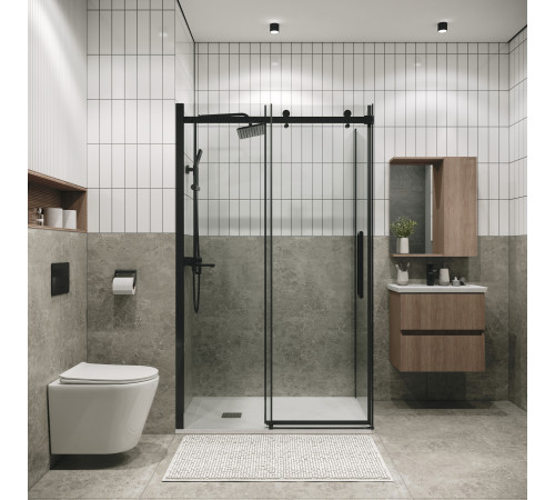 Боковая стенка Grossman Classic 200.K33.04.90.42.00 (90х195) графит сатин,стекло прозрачное