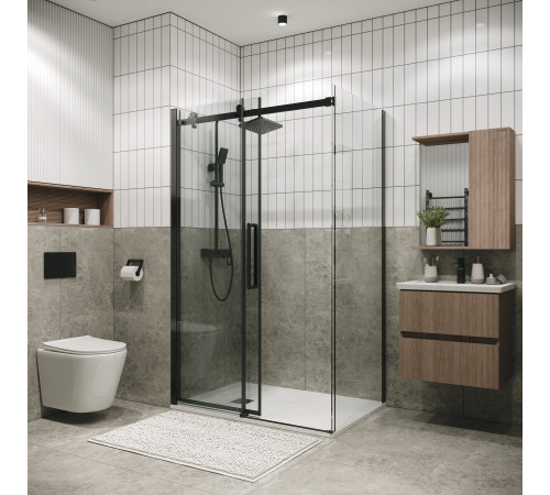 Боковая стенка Grossman Classic 200.K33.04.90.42.00 (90х195) графит сатин,стекло прозрачное