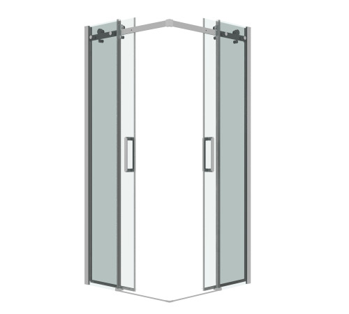 Душевое ограждение Grossman Classic 300.K33.04.8080.10.00 (80х80х195) квадрат,раздвижная,хром,стекло прозрачное