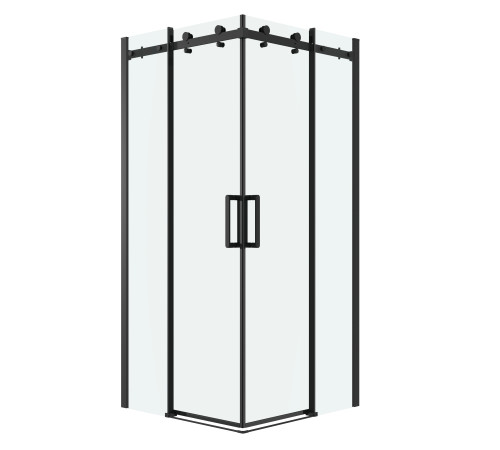 Душевое ограждение Grossman Classic 300.K33.04.9090.21.00 (90х90х195) квадрат,раздвижная,черный матовый,стекло прозрачное