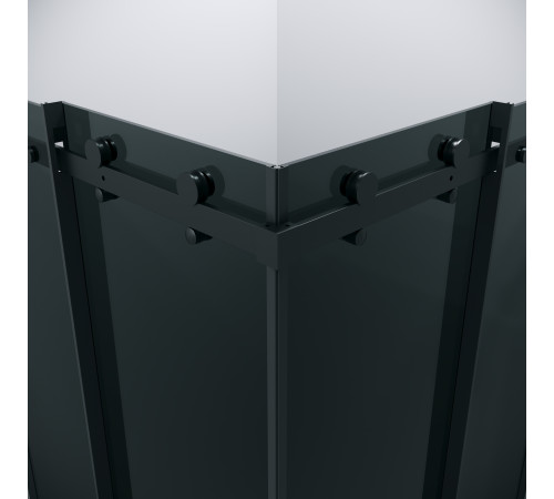 Душевое ограждение Grossman Classic 300.K33.04.8080.21.10 (80х80х195) квадрат,раздвижная,черный матовый,стекло тонированное