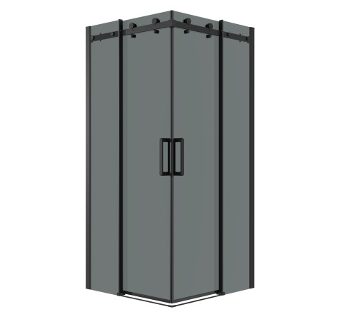 Душевое ограждение Grossman Classic 300.K33.04.8080.21.10 (80х80х195) квадрат,раздвижная,черный матовый,стекло тонированное