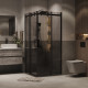Душевое ограждение Grossman Classic 300.K33.04.8080.21.10 (80х80х195) квадрат,раздвижная,черный матовый,стекло тонированное