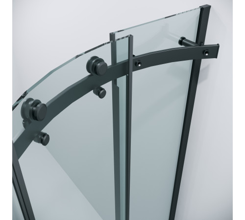 Душевое ограждение Grossman Classic 301.K33.04.9090.21.00 (90х90х195) четверть круга,раздвижная,черный матовый,стекло прозрачное