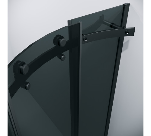 Душевое ограждение Grossman Classic 301.K33.04.9090.21.10 (90х90х195) четверть круга,раздвижная,черный матовый,стекло тонированное