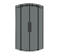 Душевое ограждение Grossman Classic 301.K33.04.9090.21.10 (90х90х195) четверть круга,раздвижная,черный матовый,стекло тонированное