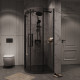 Душевое ограждение Grossman Classic 301.K33.04.9090.21.10 (90х90х195) четверть круга,раздвижная,черный матовый,стекло тонированное
