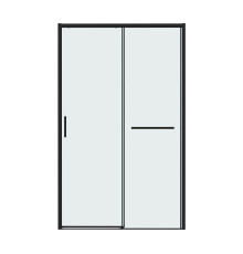 Дверь в нишу Grossman Style 100.K33.05.100.21.00 (100х195) черный матовый,стекло прозрачное,раздвижная