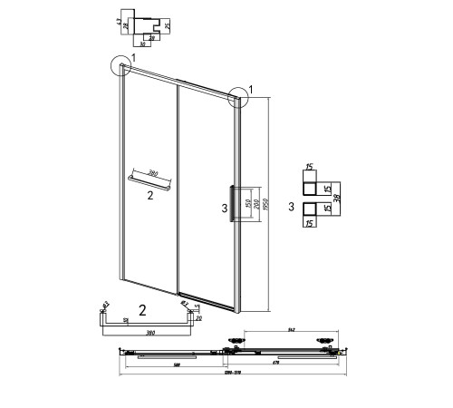 Дверь в нишу Grossman Style 100.K33.05.130.21.10 (130х195) черный матовый,стекло тонированное,раздвижная