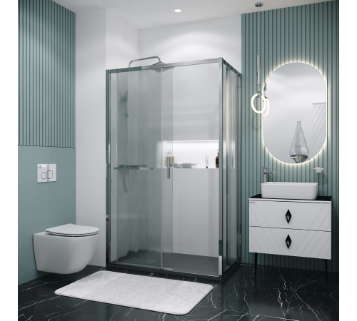 Боковая стенка Grossman Style 200.K33.05.70.10.02 (70х195) хром,стекло шиншилла