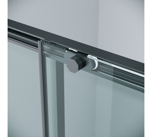 Душевое ограждение Grossman Style 100.K33.05.100.21.00-200.K33.05.80.21.00 (100х80х195) раздвижная,черный матовый,стекло прозрачное