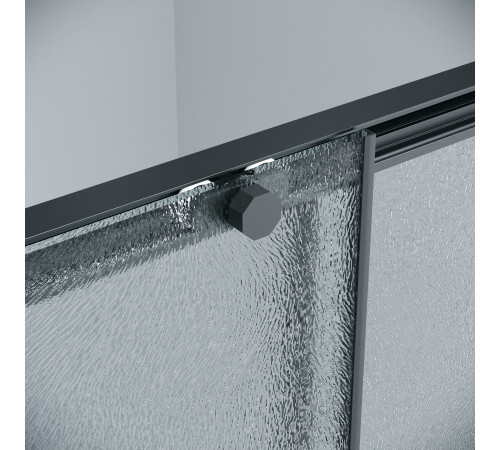 Душевое ограждение Grossman Style 100.K33.05.130.21.02-200.K33.05.70.21.02 (130х70х195) раздвижная(левая),черный матовый,стекло шиншилла