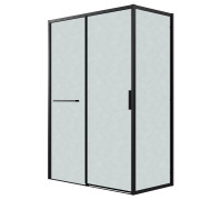 Душевое ограждение Grossman Style 100.K33.05.130.21.02-200.K33.05.70.21.02 (130х70х195) раздвижная(левая),черный матовый,стекло шиншилла