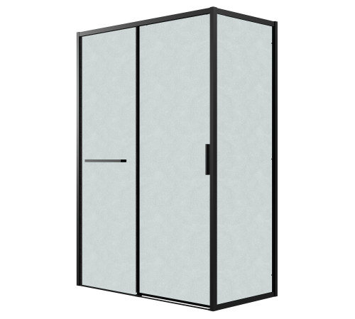 Душевое ограждение Grossman Style 100.K33.05.130.21.02-200.K33.05.70.21.02 (130х70х195) раздвижная(левая),черный матовый,стекло шиншилла
