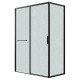 Душевое ограждение Grossman Style 100.K33.05.130.21.02-200.K33.05.70.21.02 (130х70х195) раздвижная(левая),черный матовый,стекло шиншилла