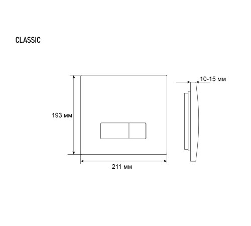 Клавиша смыва Grossman Classic 800.T1.04.210.210 черный матовый
