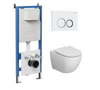 Комплект 3 в 1: Grossman инсталляция 900.K31.01.000+клавиша 700.K31.01.000.000 белый+унитаз GR-4411S