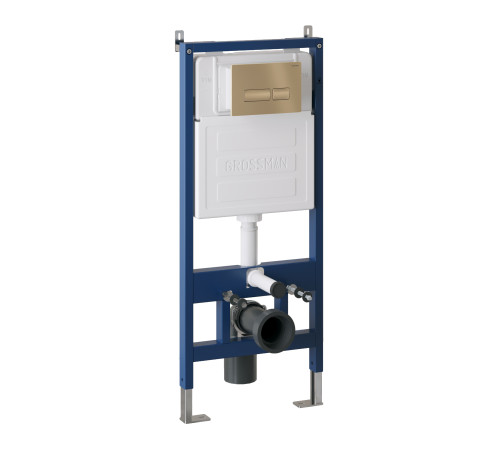 Комплект 3 в 1: Grossman инсталляция 900.K31.01.000+клавиша 700.K31.03.310.310 золото матовый+унитаз GR-4411SQ