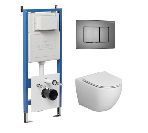 Комплект 3 в 1: Grossman инсталляция 900.K31.01.000+клавиша 700.K31.04.42M.42M графит сатиновый+унитаз GR-4411SQ