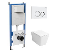 Комплект 3 в 1: Grossman инсталляция 900.K31.01.000+клавиша 700.K31.01.000.000 белый+унитаз GR-4414S