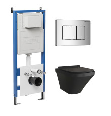 Комплект 3 в 1: Grossman инсталляция 900.K31.01.000+клавиша 700.K31.04.10M.10M хром глянцевый+унитаз GR-4440BMS