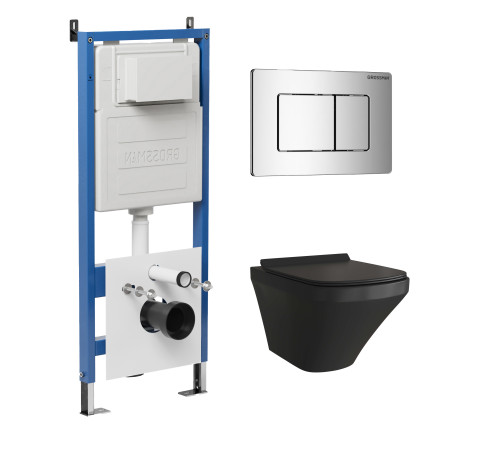 Комплект 3 в 1: Grossman инсталляция 900.K31.01.000+клавиша 700.K31.04.10M.10M хром глянцевый+унитаз GR-4440BMS