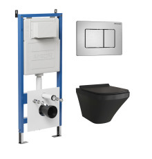 Комплект 3 в 1: Grossman инсталляция 900.K31.01.000+клавиша 700.K31.04.12M.12M хром сатиновый+унитаз GR-4440BMS