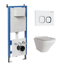 Комплект 3 в 1: Grossman инсталляция 900.K31.01.000+клавиша 700.K31.02.000.000 белый+унитаз GR-4440S