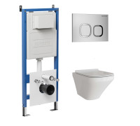 Комплект 3 в 1: Grossman инсталляция 900.K31.01.000+клавиша 700.K31.02.110.110 хром матовый+унитаз GR-4440S