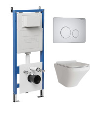 Комплект 3 в 1: Grossman инсталляция 900.K31.01.000+клавиша 700.K31.05.01M.01M белый матовый+унитаз GR-4440S