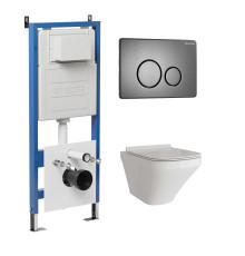 Комплект 3 в 1: Grossman инсталляция 900.K31.01.000+клавиша 700.K31.05.42M.42M графит сатиновый+унитаз GR-4440S