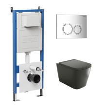 Комплект 3 в 1: Grossman инсталляция 900.K31.01.000+клавиша 700.K31.01.100.100 хром глянцевый+унитаз GR-4441BMS