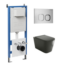 Комплект 3 в 1: Grossman инсталляция 900.K31.01.000+клавиша 700.K31.02.110.110 хром матовый+унитаз GR-4441BMS