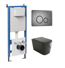 Комплект 3 в 1: Grossman инсталляция 900.K31.01.000+клавиша 700.K31.05.42M.42M графит сатиновый+унитаз GR-4441BMS