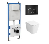 Комплект 3 в 1: Grossman инсталляция 900.K31.01.000+клавиша 700.K31.01.210.210 черный матовый+унитаз GR-4441S