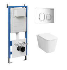 Комплект 3 в 1: Grossman инсталляция 900.K31.01.000+клавиша 700.K31.02.100.100 хром глянцевый+унитаз GR-4441S