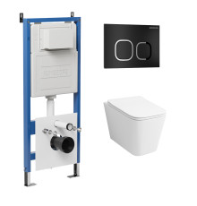 Комплект 3 в 1: Grossman инсталляция 900.K31.01.000+клавиша 700.K31.02.210.210 черный матовый+унитаз GR-4441S